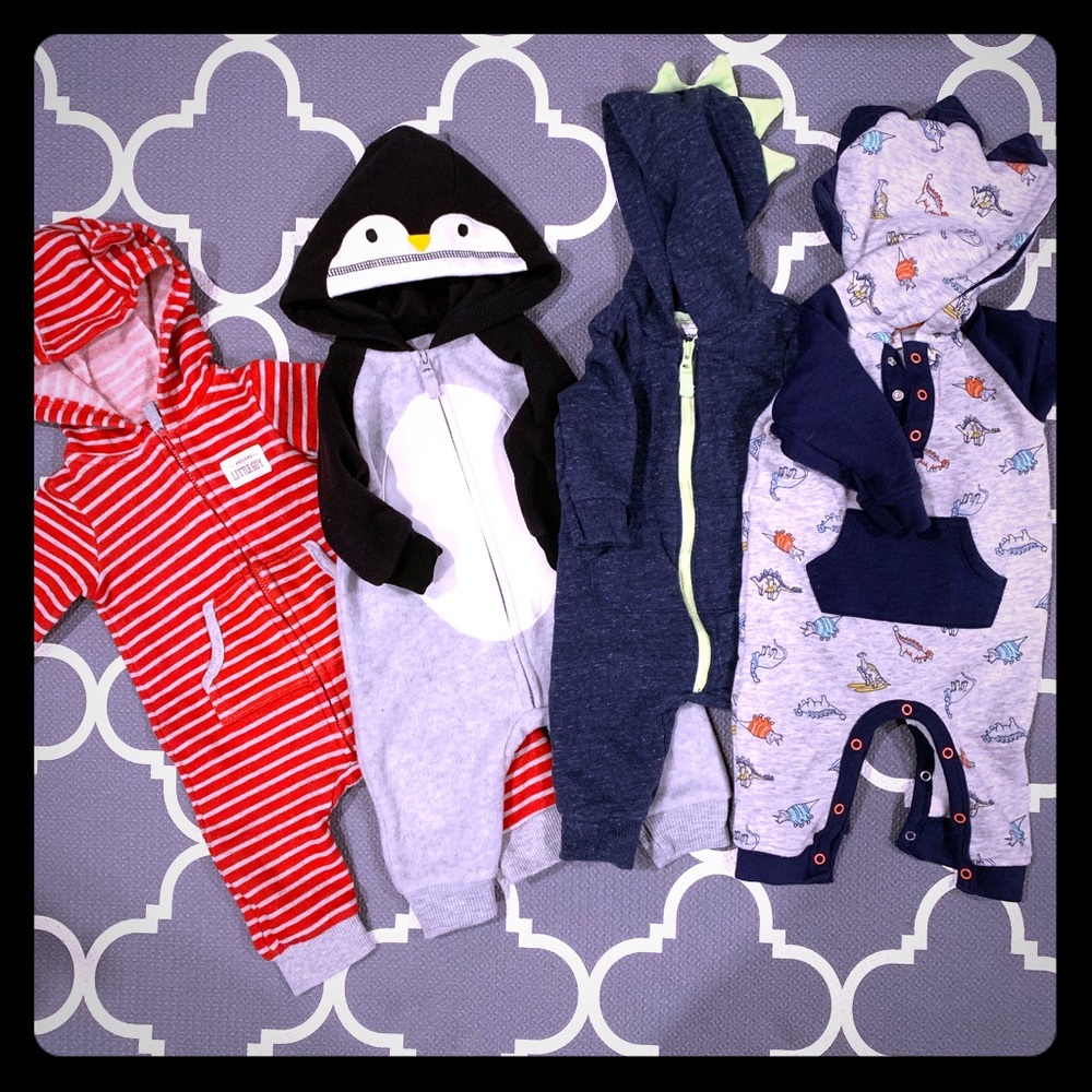 3-month Boys Long Sleeve Romper Lot